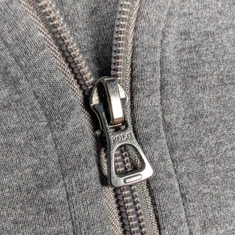 Polo Ralph Lauren Quarter Zip Pullover Mens M Gray Heather Viscose Blend Pony‎